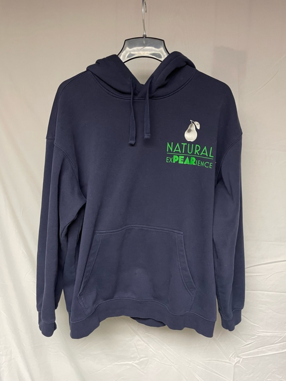 H&M Navy Crewneck Hoodie with Green Logo